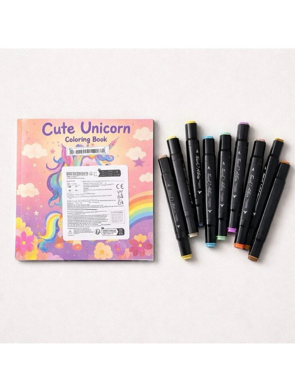 Unicorn Coloring Book Set for Kids w/ 32 Markers Art Gift Activity New
